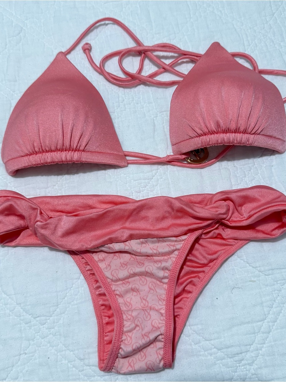 Victoria's Secret Pink XS Bikini Set - Coral Pink Two-Piece